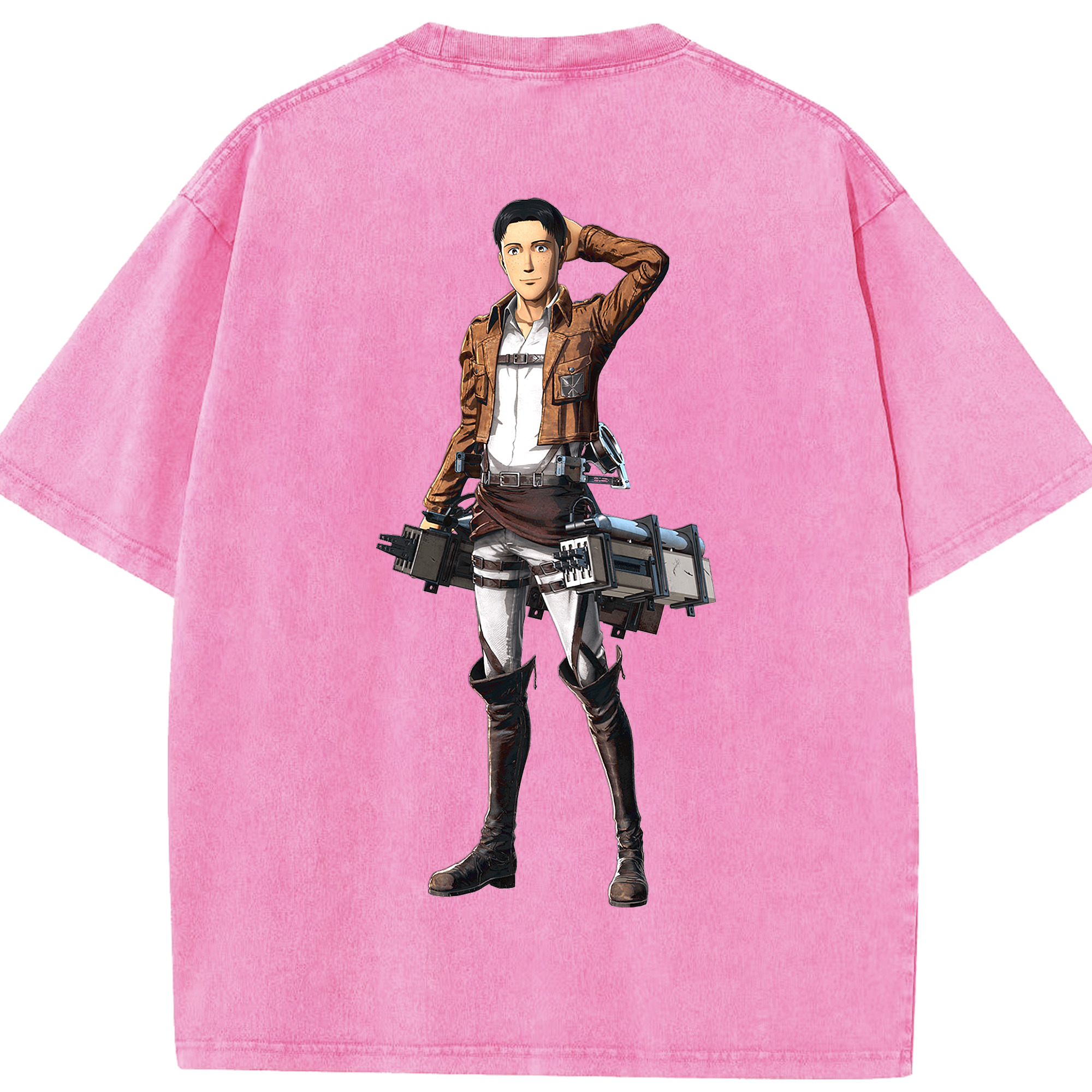 （画像用） 進撃の巨人 Attack on Titan 綿100% ヴィンテージ風 半袖Tシャツ（背面プリント）